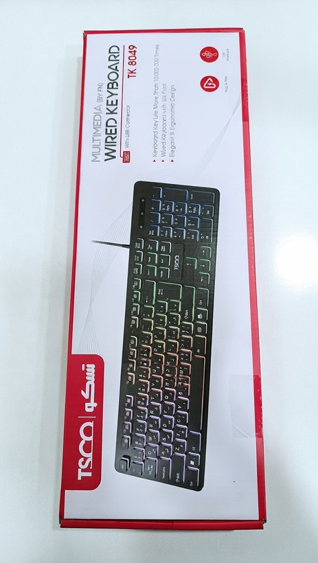 کیبورد باسیم تسکو مدل TK8049 نورپردازی RGB جذاب